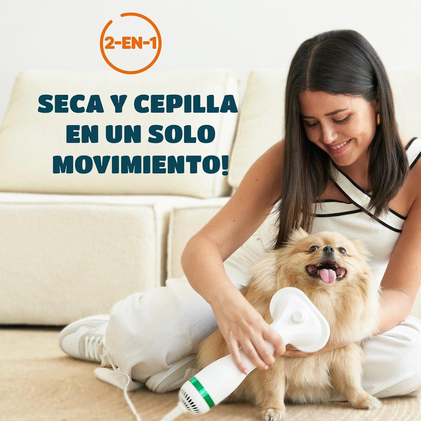 Secador–cepillo 2 en 1 para mascotas PetDryBrush™