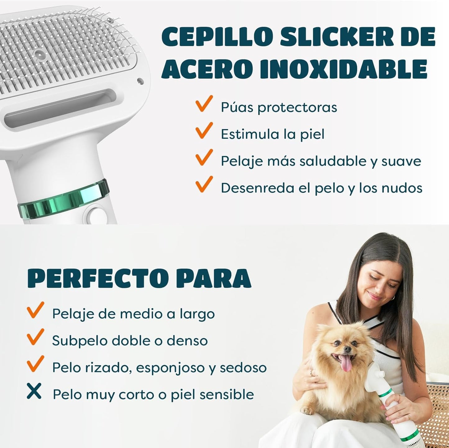 Secador–cepillo 2 en 1 para mascotas PetDryBrush™