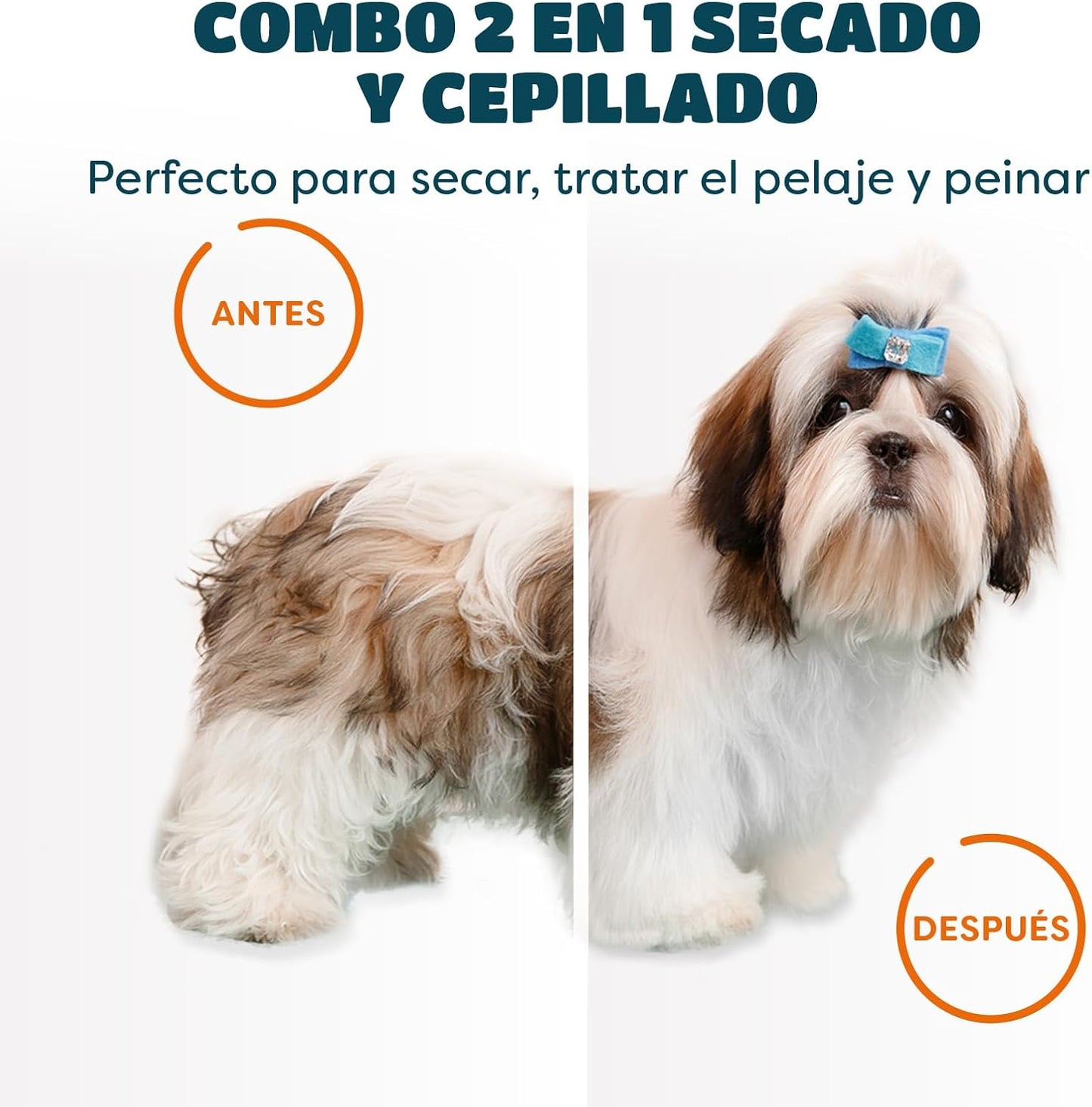 Secador–cepillo 2 en 1 para mascotas PetDryBrush™