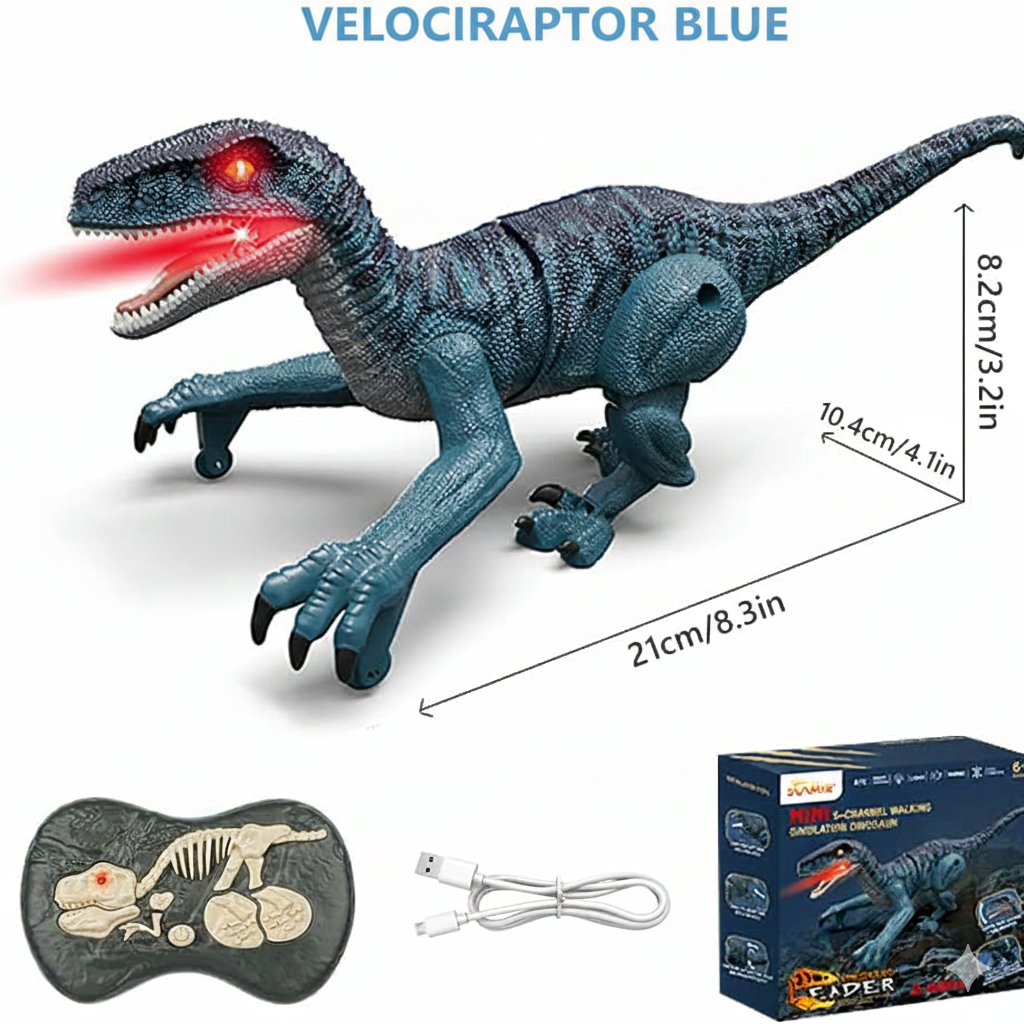 Dinosaurio Teledirigido para Niños – Movimiento Realista, Sonidos y Luz LED