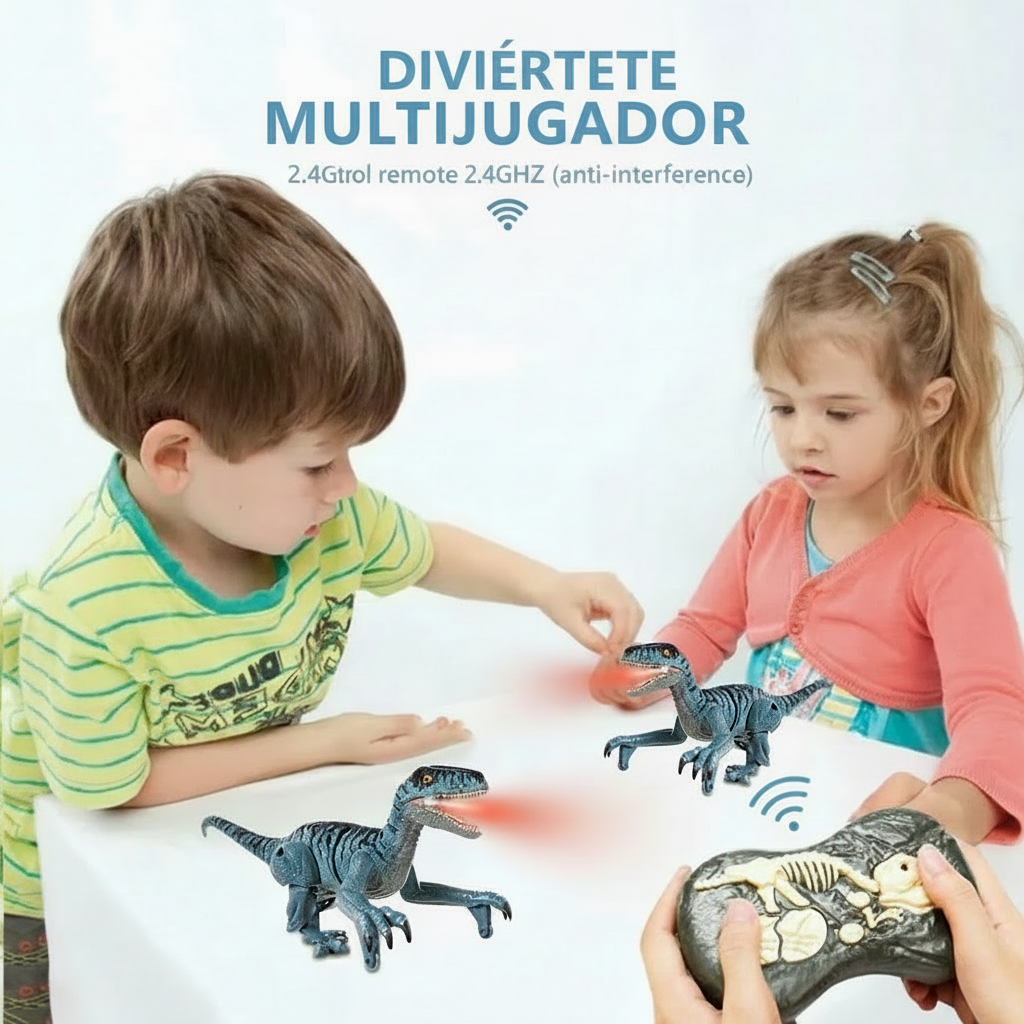 Dinosaurio Teledirigido para Niños – Movimiento Realista, Sonidos y Luz LED