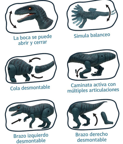 Dinosaurio Teledirigido para Niños – Movimiento Realista, Sonidos y Luz LED