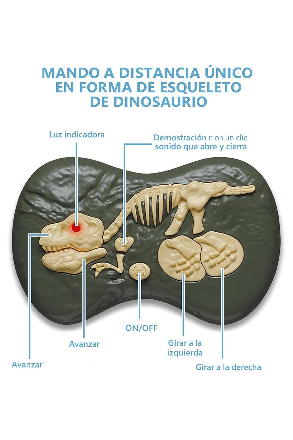 Dinosaurio Teledirigido para Niños – Movimiento Realista, Sonidos y Luz LED